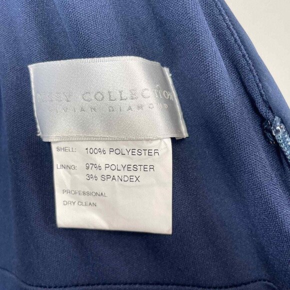 Dessy‎ Collection Gown Womens 8 Blue Sleeveless Draped Chiffon Maxi Bridesmaid - Picture 9 of 13